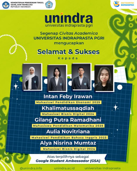 Apresiasi Prestasi: Tiga Mahasiswa FIPPS Unindra Terpilih Sebagai Google Student Ambassador (GSA)